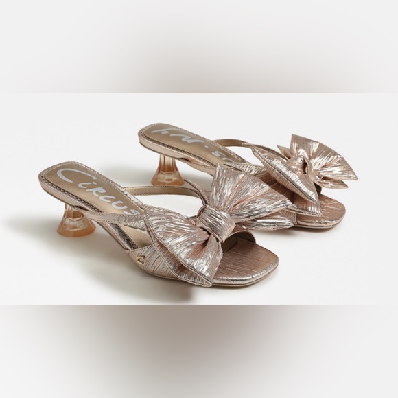 NEW IN BOX Circus by Sam Edelman Natalina Gold Kitten Heel Mule Size 10 M - Picture 1 of 10